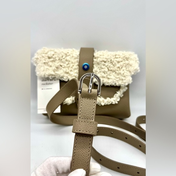 SENREVE Apres Aria Tan Leather & Faux Shearling Crossbody/Belt Bag NWT - Picture 10 of 10